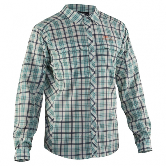 Grundéns Fly Bridge Long Sleeve - Dusty Turquiose Plaid in der Gruppe Kleidung & Schuhe / Kleidung / Hemden bei Sportfiskeprylar.se (40010-962-0013r)