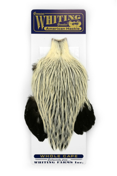 Whiting American Rooster Cape Silver Badger in der Gruppe Haken & Zubehör / Fliegenbinden / Fliegenbindematerial / Feder & Bälge / Bälge & Sättel bei Sportfiskeprylar.se (41801018)