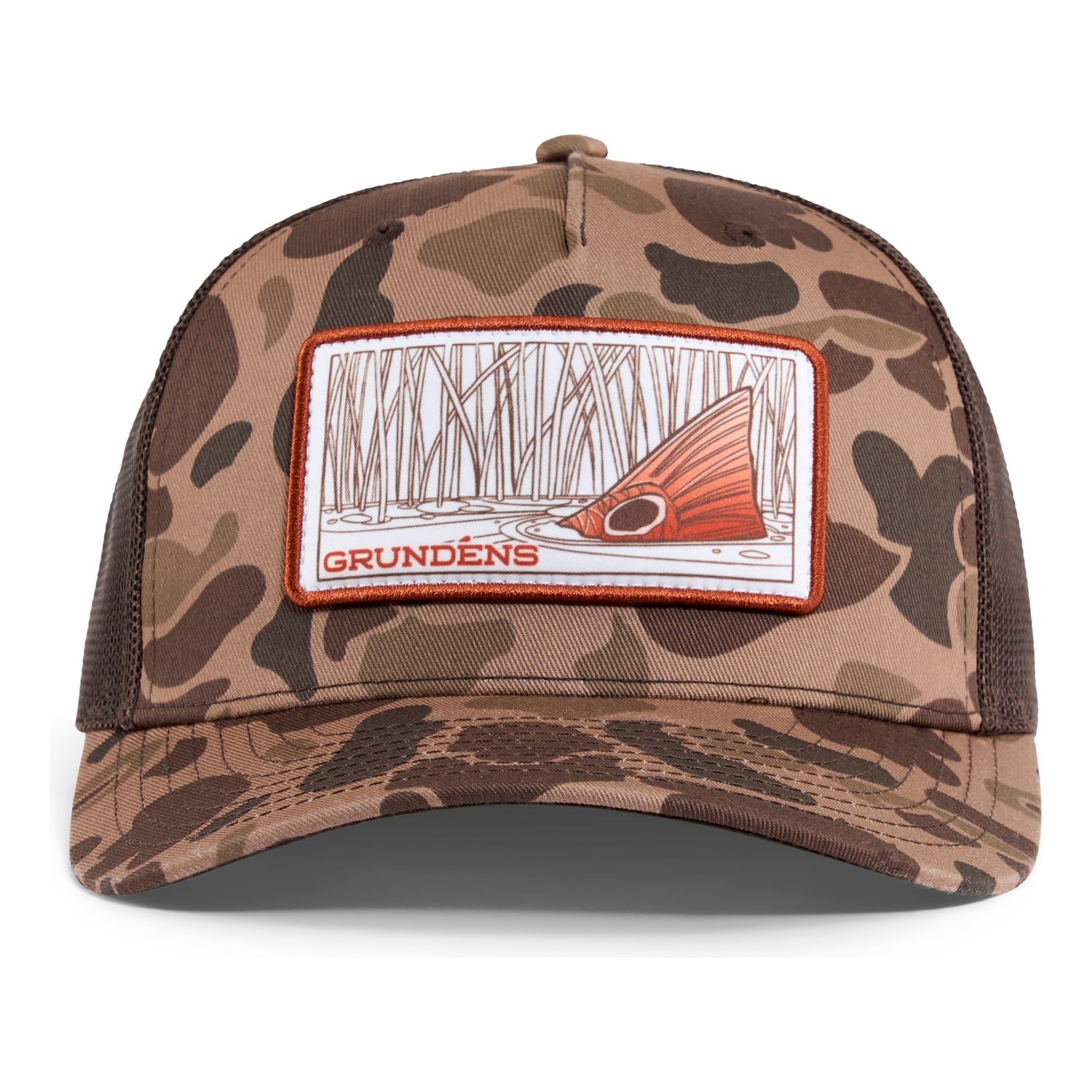 Grundéns Redfish Trucker FP Duck Camo in der Gruppe Kleidung & Schuhe / Kappen & Kopfbedeckungen / Caps / Trucker-Kappen bei Sportfiskeprylar.se (50272-927-0001)