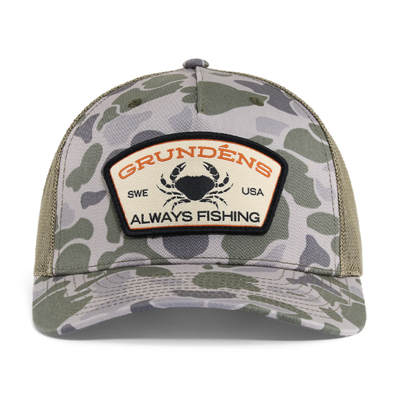Grundéns Always Fishing Trucker Marsh Camo in der Gruppe Kleidung & Schuhe / Kappen & Kopfbedeckungen / Caps / Trucker-Kappen bei Sportfiskeprylar.se (50293-934-0001)