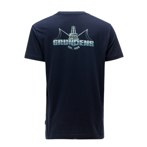 Grundéns Logo Boat SS T-Shirt Dark Navy in der Gruppe Kleidung & Schuhe / Kleidung / T-shirts bei Sportfiskeprylar.se (50378-425-0014r)