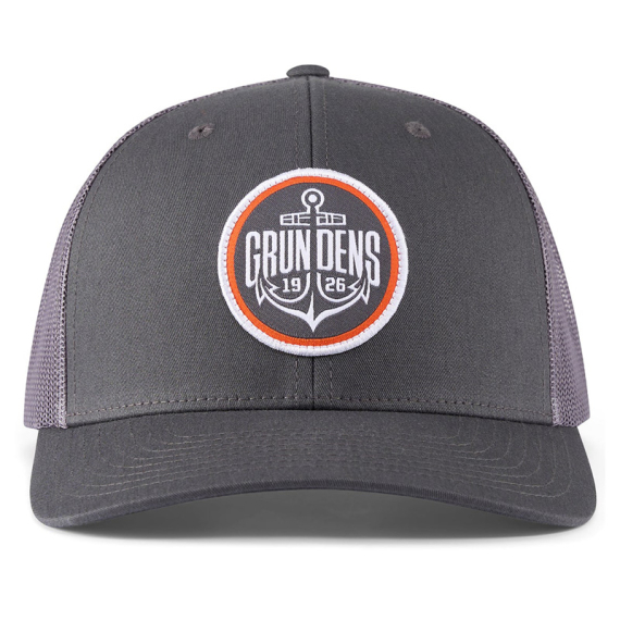Grundéns Logo Anchor Trucker Charcoal in der Gruppe Kleidung & Schuhe / Kappen & Kopfbedeckungen / Caps / Trucker-Kappen bei Sportfiskeprylar.se (50470-024-0001)