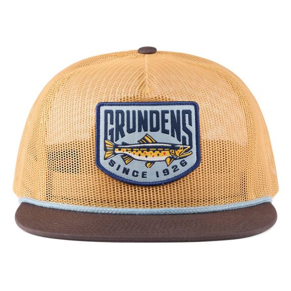 Grundéns Trout Patch Mesh Trucker Whiskey/Dark Brown in der Gruppe Kleidung & Schuhe / Kappen & Kopfbedeckungen / Caps / Trucker-Kappen bei Sportfiskeprylar.se (50485-241-0001)