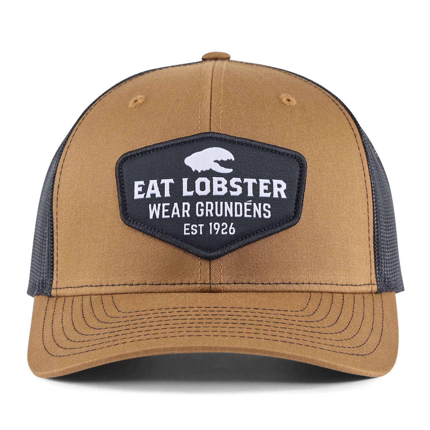 Grundéns Eat Lobster Trucker Dark Rum in der Gruppe Kleidung & Schuhe / Kappen & Kopfbedeckungen / Caps / Trucker-Kappen bei Sportfiskeprylar.se (50553-257-0001)