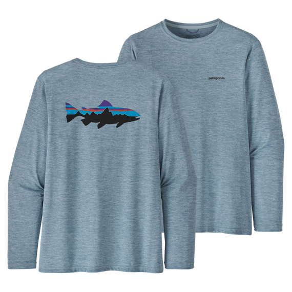 Patagonia M\'s L/S Cap Cool Daily Fish Graphic Shirt Fitz Roy Trout: Steam Blue X-Dye in der Gruppe Kleidung & Schuhe / Kleidung / Pullover / Langärmlige T-Shirts bei Sportfiskeprylar.se (52147-FTBXr)
