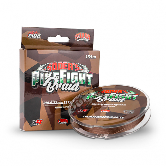 Söder PikeFight Braid X4 135m, Timber Brown in der Gruppe Schnüre / Geflochtene Schnüre bei Sportfiskeprylar.se (60-SPE028-01350r)