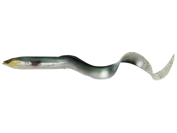 SavageGear LB Real Eel 15cm 12g Green Silver (Bulk) in der Gruppe Köder / Gummiköder / Hecht Gummifische bei Sportfiskeprylar.se (63773)