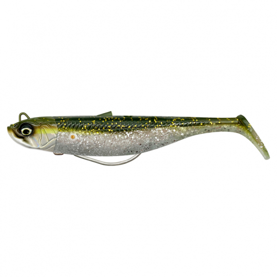 Savage Gear Savage Minnow Weedless 12.5cm 28g Sinking 2+1 - Green Silver in der Gruppe Köder / Gummiköder / Barsch Gummifische & Zander Gummifische bei Sportfiskeprylar.se (72444)