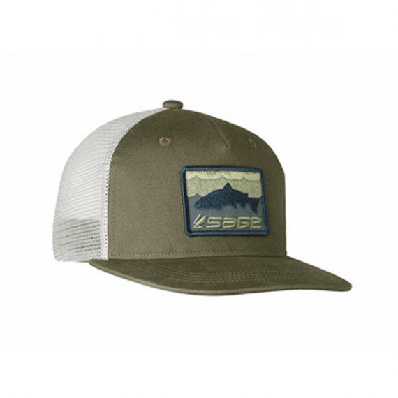 Sage Patch Trucker Green - Brown Trout One Size in der Gruppe Kleidung & Schuhe / Kappen & Kopfbedeckungen / Caps / Trucker-Kappen bei Sportfiskeprylar.se (7248-402-OS)