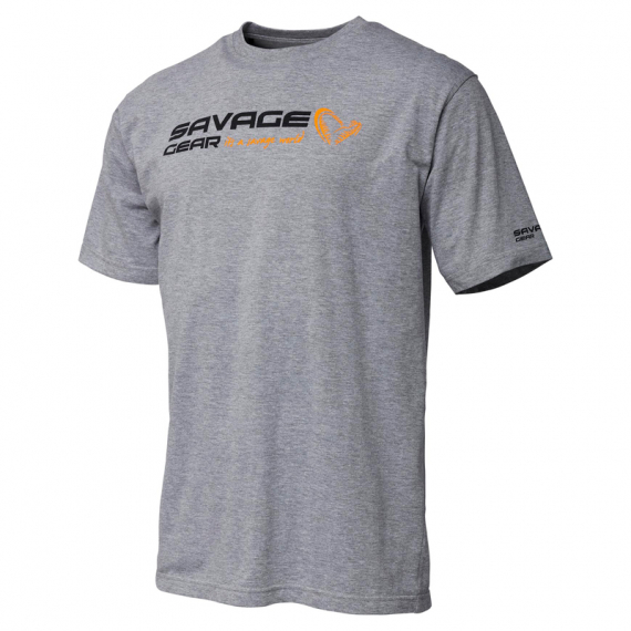 Savage Gear Signature Logo T-Shirt, Grey Melange in der Gruppe Kleidung & Schuhe / Kleidung / T-shirts bei Sportfiskeprylar.se (73649r)