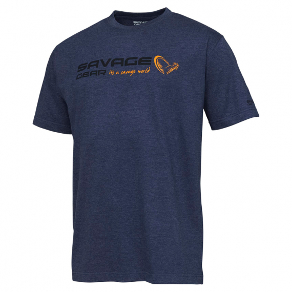 Savage Gear Signature Logo T-Shirt, Blue Melange in der Gruppe Kleidung & Schuhe / Kleidung / T-shirts bei Sportfiskeprylar.se (73654r)