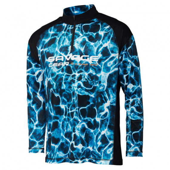 Savage Gear Marine UV Long Sleeve Tee, Sea Blue in der Gruppe Kleidung & Schuhe / Kleidung / Pullover / Langärmlige T-Shirts bei Sportfiskeprylar.se (73664r)