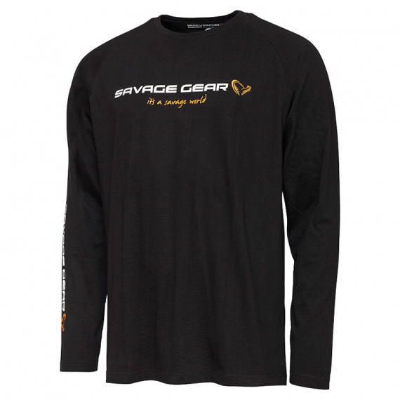 Savage Gear Signature Logo Long Sleeve T-Shirt Black Caviar in der Gruppe Kleidung & Schuhe / Kleidung / Pullover / Langärmlige T-Shirts bei Sportfiskeprylar.se (73909r)