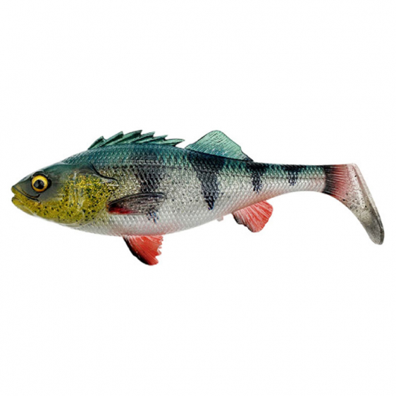 Savage Gear 4D Perch Shad (Bulk) 12.5cm 20g - Green Silver in der Gruppe Köder / Gummiköder / Hecht Gummifische bei Sportfiskeprylar.se (73958)