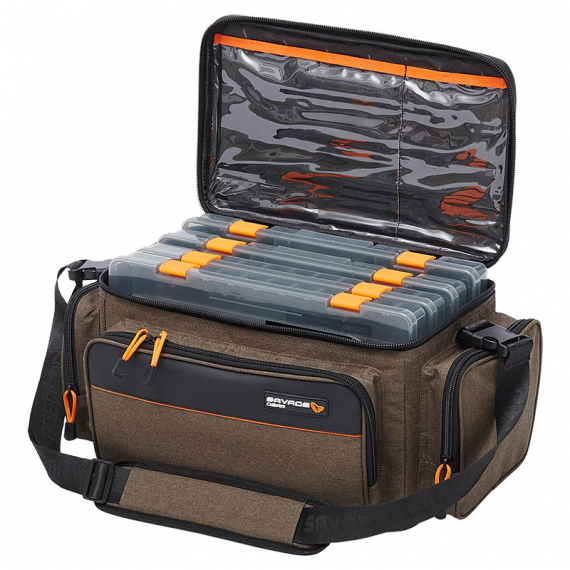Savage Gear System Box Bag L 4 Boxes 24x47x30cm 18L in der Gruppe Verwahrung / Angeltaschen / Ködertaschen & Angelkoffer bei Sportfiskeprylar.se (74243)