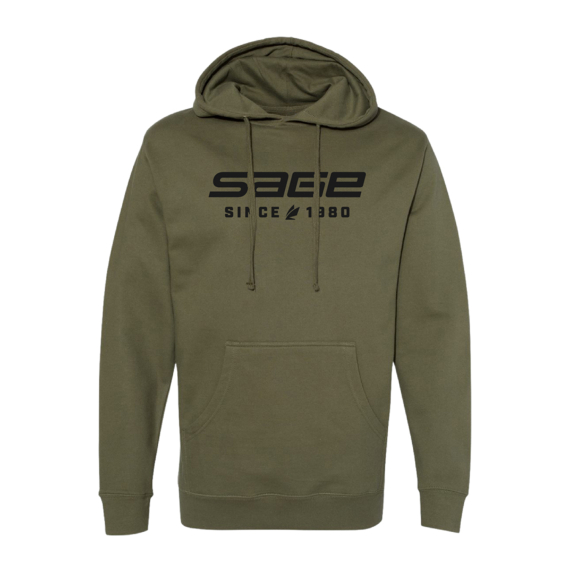 Sage Since 190 Hoody Army in der Gruppe Kleidung & Schuhe / Kleidung / Pullover / Hoodies bei Sportfiskeprylar.se (7470-02r)