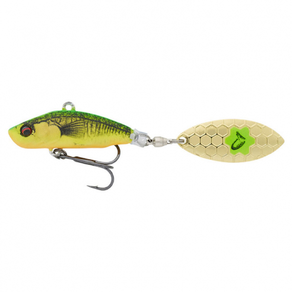 Savage Gear 3D Sticklebait Tailspin 8cm, 18g Sinking - Firetiger in der Gruppe Köder / Vibrationsköder bei Sportfiskeprylar.se (76819)