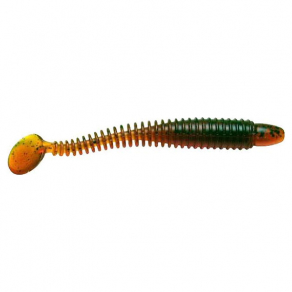 Swimmin Ribster 10cm - Motor Oil Pepper (9pcs) in der Gruppe Köder / Gummiköder / Vertikal Gummifische bei Sportfiskeprylar.se (78-SR45-214)