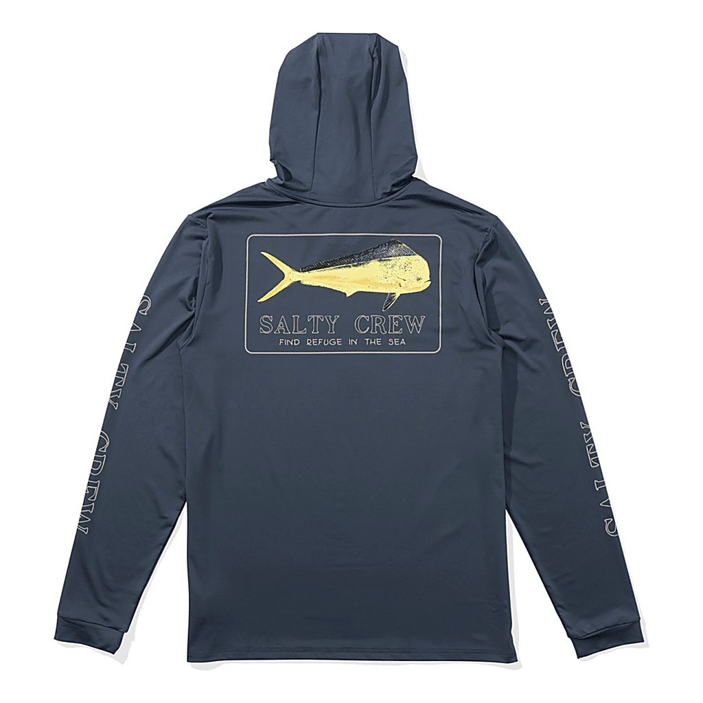 Salty Crew Golden Mahi Hood Sunshirt Blue Fin in der Gruppe Kleidung & Schuhe / UV-Bekleidung bei Sportfiskeprylar.se (804046513032r)