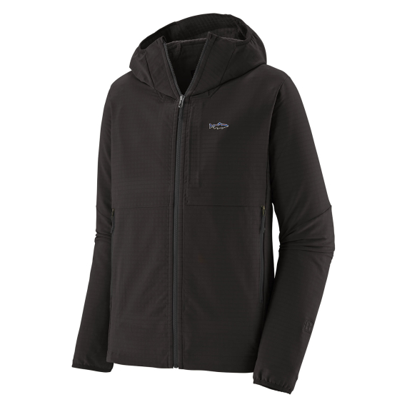 Patagonia M\'s R1 TechFace Fitz Roy Trout Hoody Black in der Gruppe Kleidung & Schuhe / Kleidung / Jacken / Shell-Jacken bei Sportfiskeprylar.se (81786-BLK-Lr)