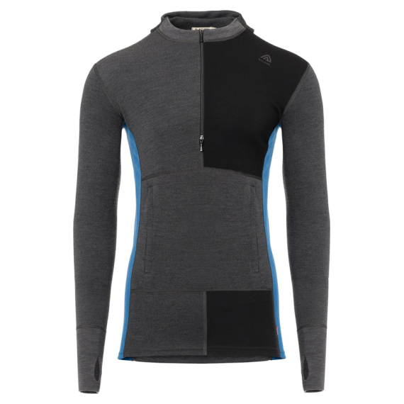 Aclima WarmWool Hoodsweater w/zip M\'s Marengo/Jet Black/Corsair in der Gruppe Kleidung & Schuhe / Kleidung / Schichten & Unterwäsche / Baselayer-Oberteile bei Sportfiskeprylar.se (90-108795r)