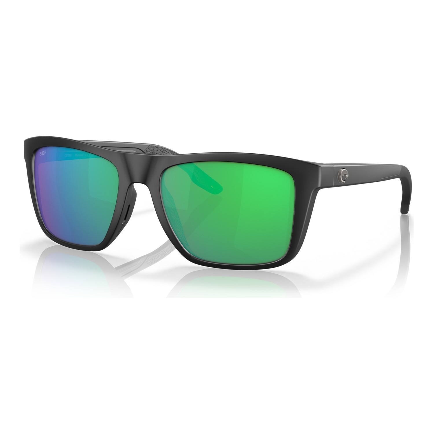 Costa Mainsail-Matte Black-Green Mirror 580P in der Gruppe Kleidung & Schuhe / Sonnenbrillen / Polarisierte Sonnenbrillen bei Sportfiskeprylar.se (91070255)