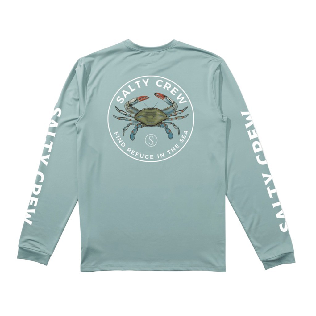 Salty Crew Blue Crabber L/S Sunshirt MACKEREL in der Gruppe Kleidung & Schuhe / UV-Bekleidung bei Sportfiskeprylar.se (9334966015923r)