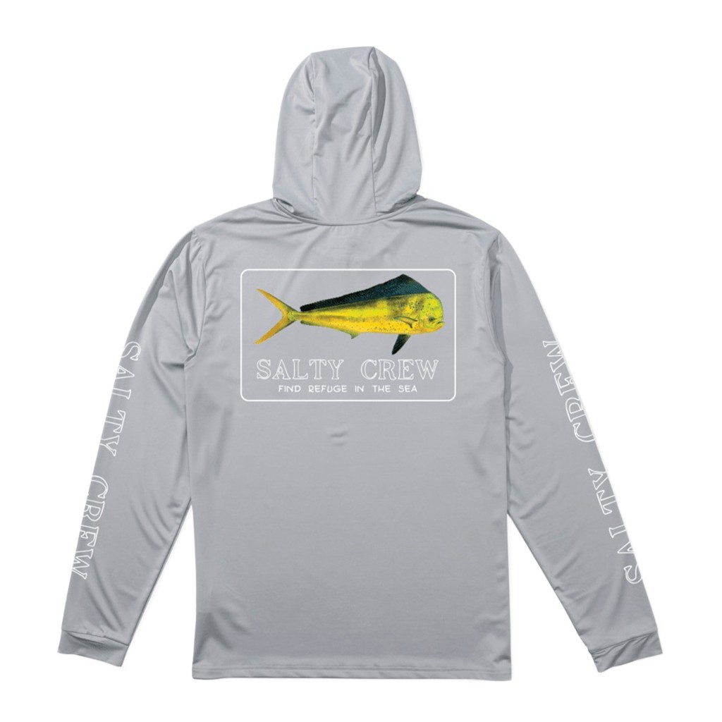Salty Crew Golden Mahi Hood Sunshirt Silver in der Gruppe Kleidung & Schuhe / UV-Bekleidung bei Sportfiskeprylar.se (9334966016364r)