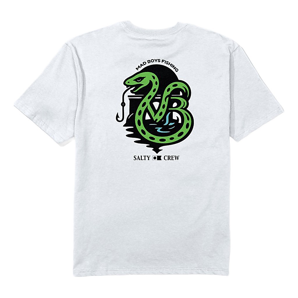 Salty Crew X Mad Boys Snake Tee White in der Gruppe Kleidung & Schuhe / Kleidung / T-shirts bei Sportfiskeprylar.se (9334966205065r)