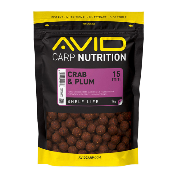 Avid Crab & Plum Boilies - 1kg in der Gruppe Köder / Boilies, Baits & Groundbait bei Sportfiskeprylar.se (A0650066r)