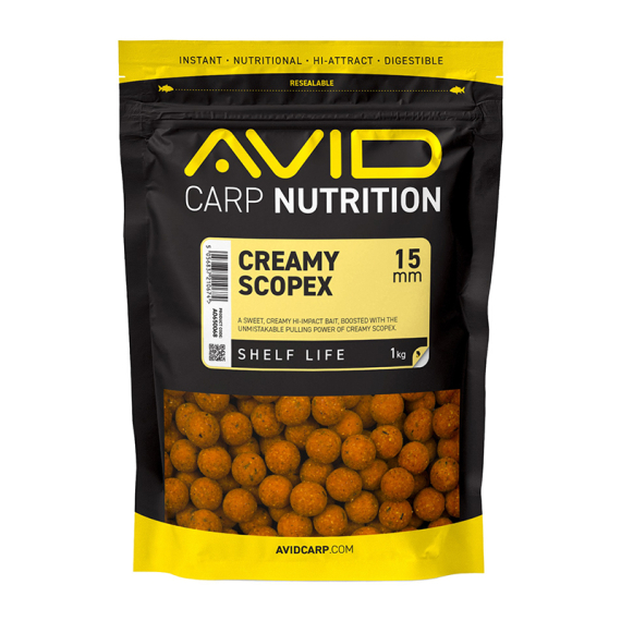 Avid Creamy Scopex Boilies - 1kg in der Gruppe Köder / Boilies, Baits & Groundbait bei Sportfiskeprylar.se (A0650068r)