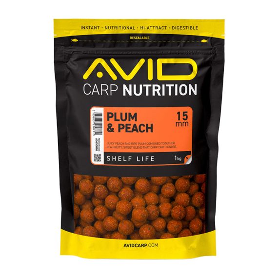 Avid Plum & Peach Boilies - 1kg in der Gruppe Köder / Boilies, Baits & Groundbait bei Sportfiskeprylar.se (A0650070r)