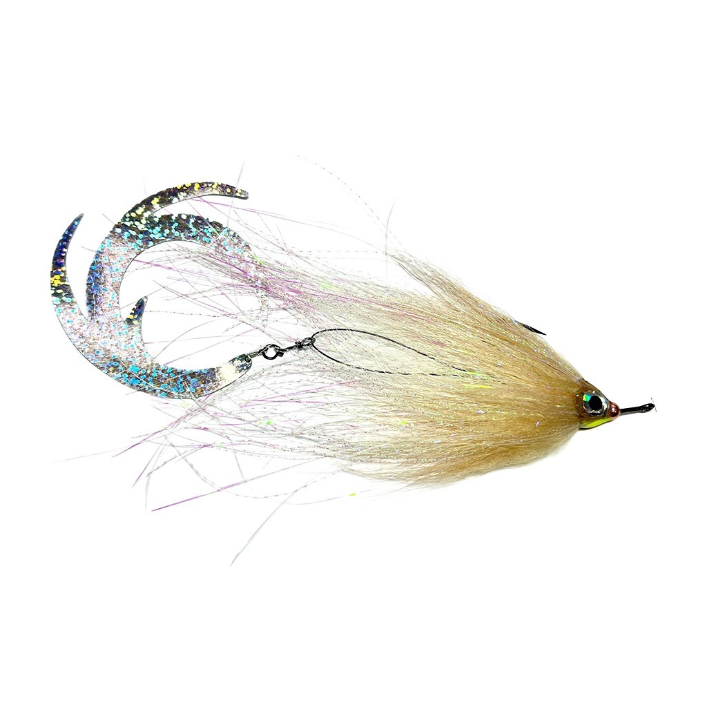 Vision Pike - Jig Dragontail Natural Brown & White fly #4/0 in der Gruppe Köder / Fliegen / Hechtfliegen bei Sportfiskeprylar.se (A276900055-40)
