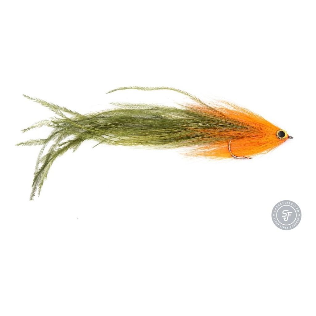 Vision Pike - Beast Orange/Olive fly #6/0 in der Gruppe Köder / Fliegen / Hechtfliegen bei Sportfiskeprylar.se (A276900150-60)