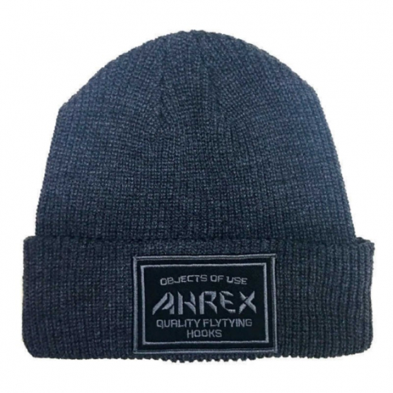 Ahrex Ribbed Knit Woven Patch Beanie - Dark Grey in der Gruppe Kleidung & Schuhe / Kappen & Kopfbedeckungen / Mützen bei Sportfiskeprylar.se (ABE310)
