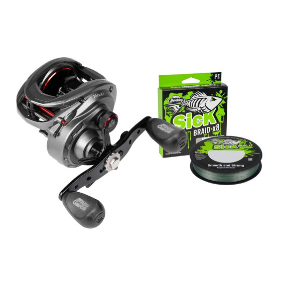 Abu Garcia Max 41 LH With Berkley Sick Braid Moss Green 0,33mm in der Gruppe Angelrollen / Baitcaster- & Multirollen / Baitcaster bei Sportfiskeprylar.se (ABUMAXWITHBRAIDSET)