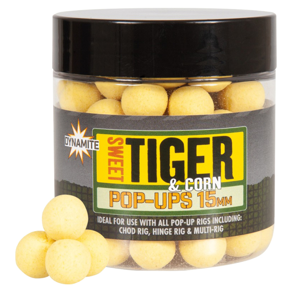 Dynamite Baits Big Fish Sweet Tiger & Corn Pop-ups 15mm in der Gruppe Köder / Boilies, Baits & Groundbait / Popups & Wafters bei Sportfiskeprylar.se (ADY041015)