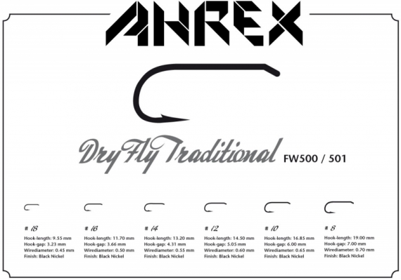 Ahrex FW501 - Dry Fly Traditional Barbless #12 in der Gruppe Haken & Zubehör / Haken / Fliegenbindenhaken bei Sportfiskeprylar.se (AFW501-12)