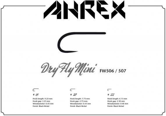 Ahrex FW507 - Dry Fly Mini - Barbless in der Gruppe Haken & Zubehör / Haken / Fliegenbindenhaken bei Sportfiskeprylar.se (AFW507-22r)