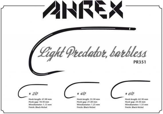 Ahrex PR351 - Light Predator, Barbless #2/0 in der Gruppe Haken & Zubehör / Haken / Fliegenbindenhaken bei Sportfiskeprylar.se (APR351-2_0)