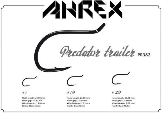 Ahrex PR382 - Predator Trailer Hook, Barbed in der Gruppe Haken & Zubehör / Haken / Fliegenbindenhaken bei Sportfiskeprylar.se (APR382-2_0r)