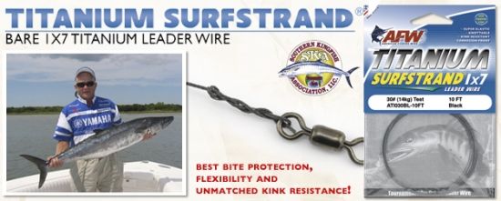 AFW - Titanium Surfstrand 75 lbs / 34kg (7-trådig) in der Gruppe Haken & Zubehör / Vorfächer & Vorfachmaterial / Vorfachmaterial / Wire bei Sportfiskeprylar.se (ATI075BL-10FT)