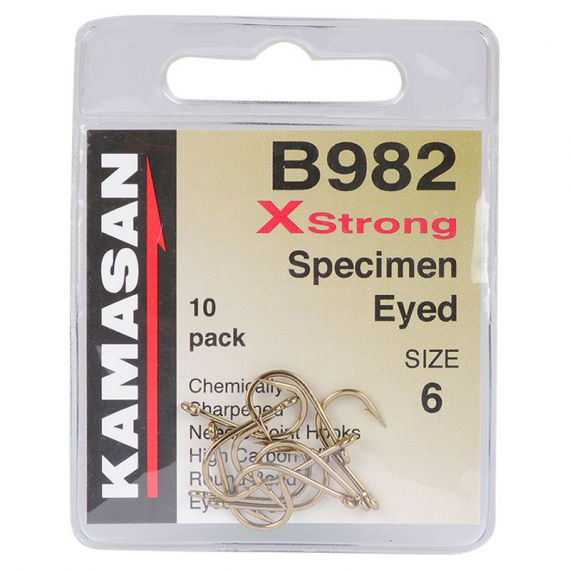 Kamasan B982 - Xstrong Specimed Eyed in der Gruppe Haken & Zubehör / Haken / Zielfisch Haken bei Sportfiskeprylar.se (B982-08r)