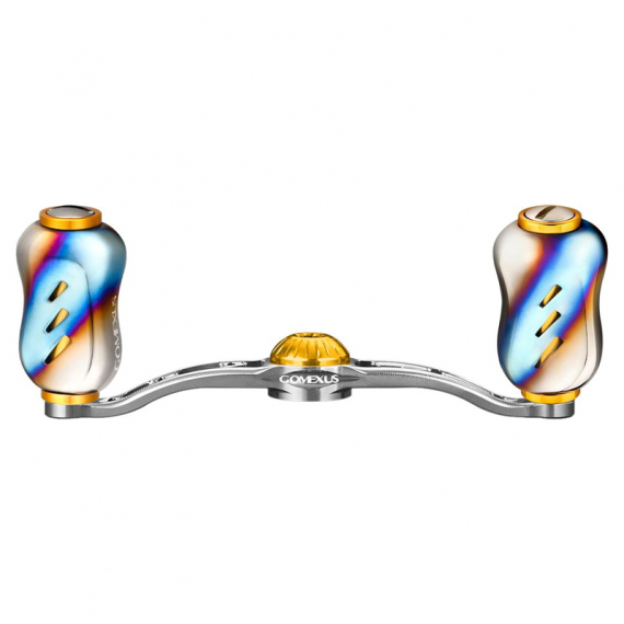 Gomexus 100mm Aluminium Handle with 22mm Titanium Knob 8x5mm - Silver & Gold in der Gruppe Angelrollen / Rollenzubehör / Rollenarme bei Sportfiskeprylar.se (BD100T22GDX1)
