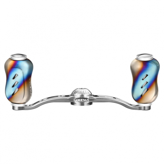 Gomexus Crank Handle w/ Titanium Galaxy Knob 100mm (8x5mm) - Flame & Silver in der Gruppe Angelrollen / Rollenzubehör / Rollenarme bei Sportfiskeprylar.se (BD100T22SRX1)