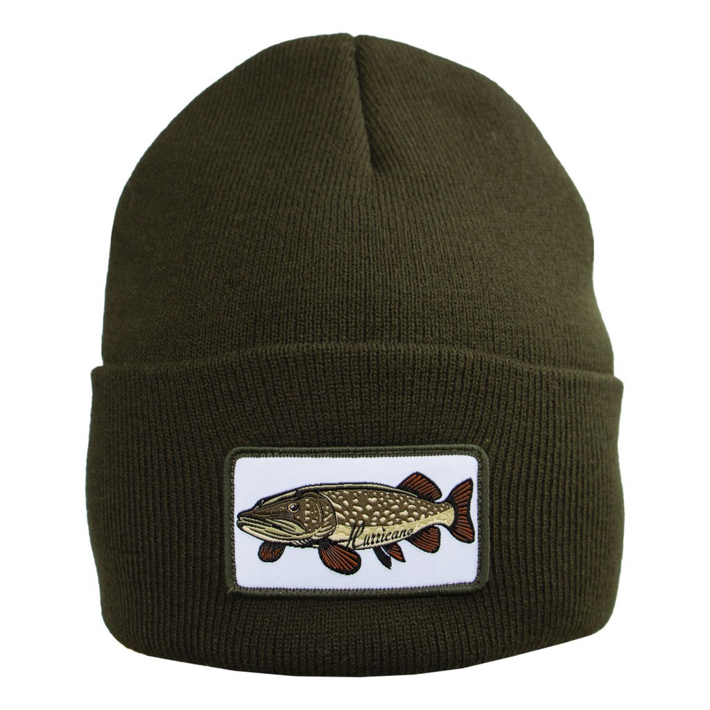 Hurricane Beanie Pike Patch Green in der Gruppe Kleidung & Schuhe / Kappen & Kopfbedeckungen / Mützen bei Sportfiskeprylar.se (BEA01)