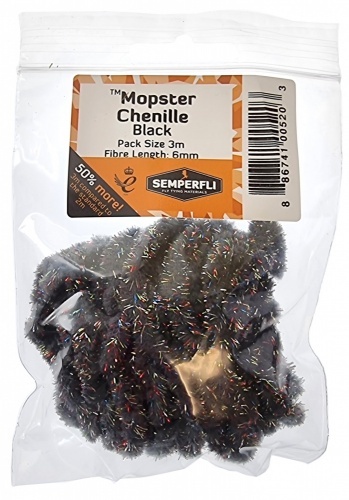 Semperfli Mopster Mop Chenille - Black in der Gruppe Haken & Zubehör / Fliegenbinden / Fliegenbindematerial / Garn & Chenille bei Sportfiskeprylar.se (BMOP000BLKr)
