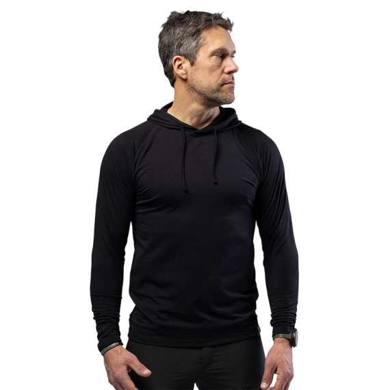 Beyond Nordic BN213 M\'s Light Merino Hoodie Onyx Black in der Gruppe Kleidung & Schuhe / Kleidung / Baselayer & Unterwäsche / Baselayer-Oberteile bei Sportfiskeprylar.se (BN213-M-BLACK-2XLr)