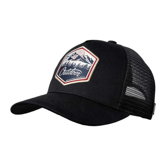 Beyond Nordic BN215 Great Outdoor Trucker Cap G-Black in der Gruppe Kleidung & Schuhe / Kappen & Kopfbedeckungen / Caps / Trucker-Kappen bei Sportfiskeprylar.se (BN215-G-BLACK-OS)