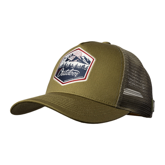 Beyond Nordic BN215 Great Outdoor Trucker Cap G-Moss Green in der Gruppe Kleidung & Schuhe / Kappen & Kopfbedeckungen / Caps / Trucker-Kappen bei Sportfiskeprylar.se (BN215-G-MOSS-OS)